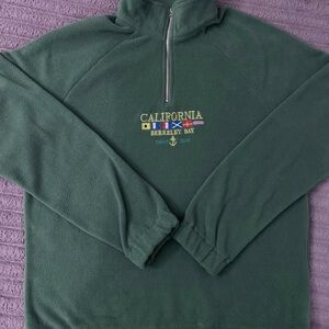California Berkely Bay Green Quarter Zip Medium Sweater